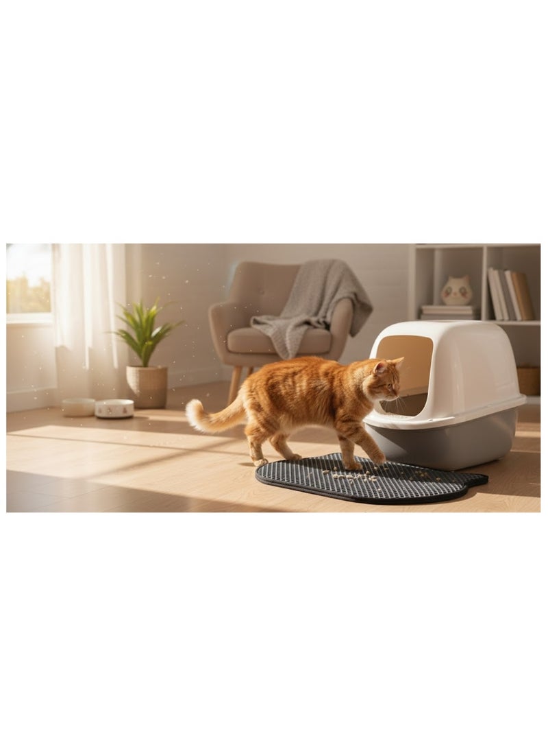 Tapis de litière pour chat Tete de chat Noir - Kiabi