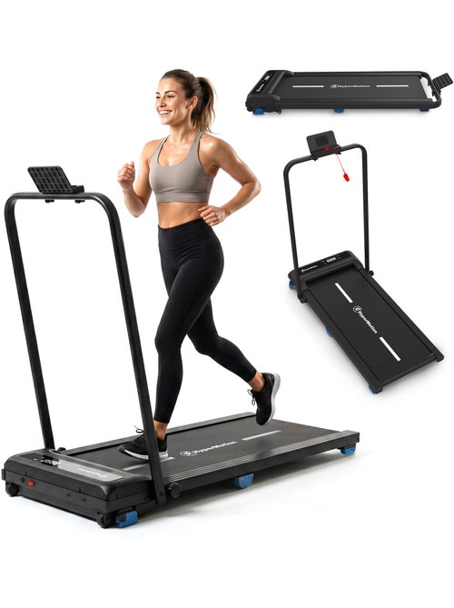 Tapis de Marche et Course Motorisé 2 en 1 Acier et ABS Ultra-Plat 10 km/h Dim 109x56,2 cm - Kiabi Tapis de Marche et Course Motorisé 2 en 1 Acier et ABS Ultra-Plat 10 km/h Dim 109x56,2 cm - Kiabi