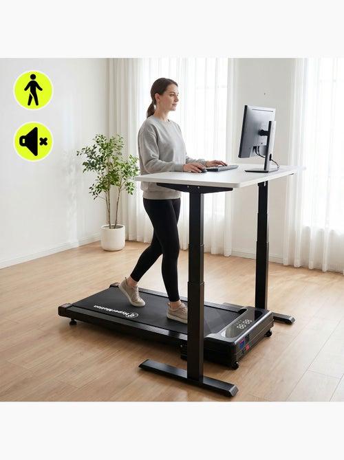 Tapis de Marche Motorisé Domicile ou Bureau Acier et ABS Ultra-Plat 6 km/h Dim 107x48 cm - Kiabi Tapis de Marche Motorisé Domicile ou Bureau Acier et ABS Ultra-Plat 6 km/h Dim 107x48 cm - Kiabi