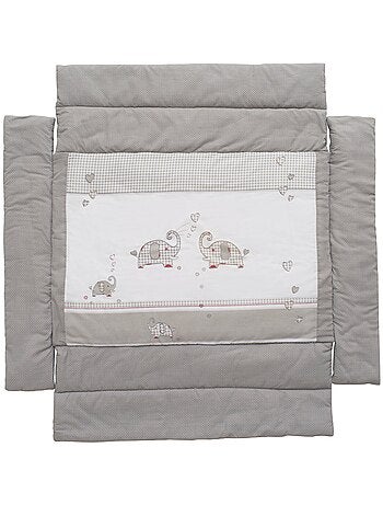 Tapis de parc avec bords 96 x 96 cm imprimé éléphant 'Jumbotwins' ROBA