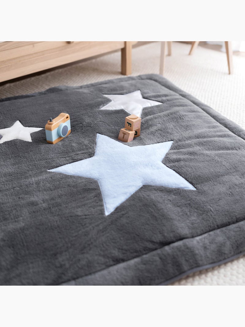 Tapis de parc et jeu - Douceur moelleuse gris anthracite - Kiabi