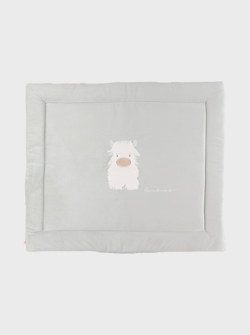 Tapis de parc réversible 75x95cm gaze de coton bio - Fluffy Noukie's Vert - Kiabi