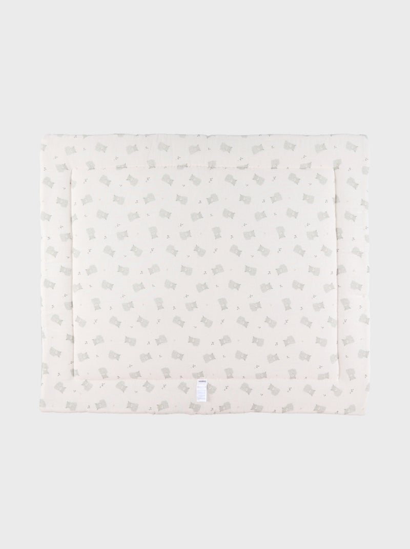 Tapis de parc réversible 75x95cm gaze de coton bio - Fluffy Noukie's Vert - Kiabi