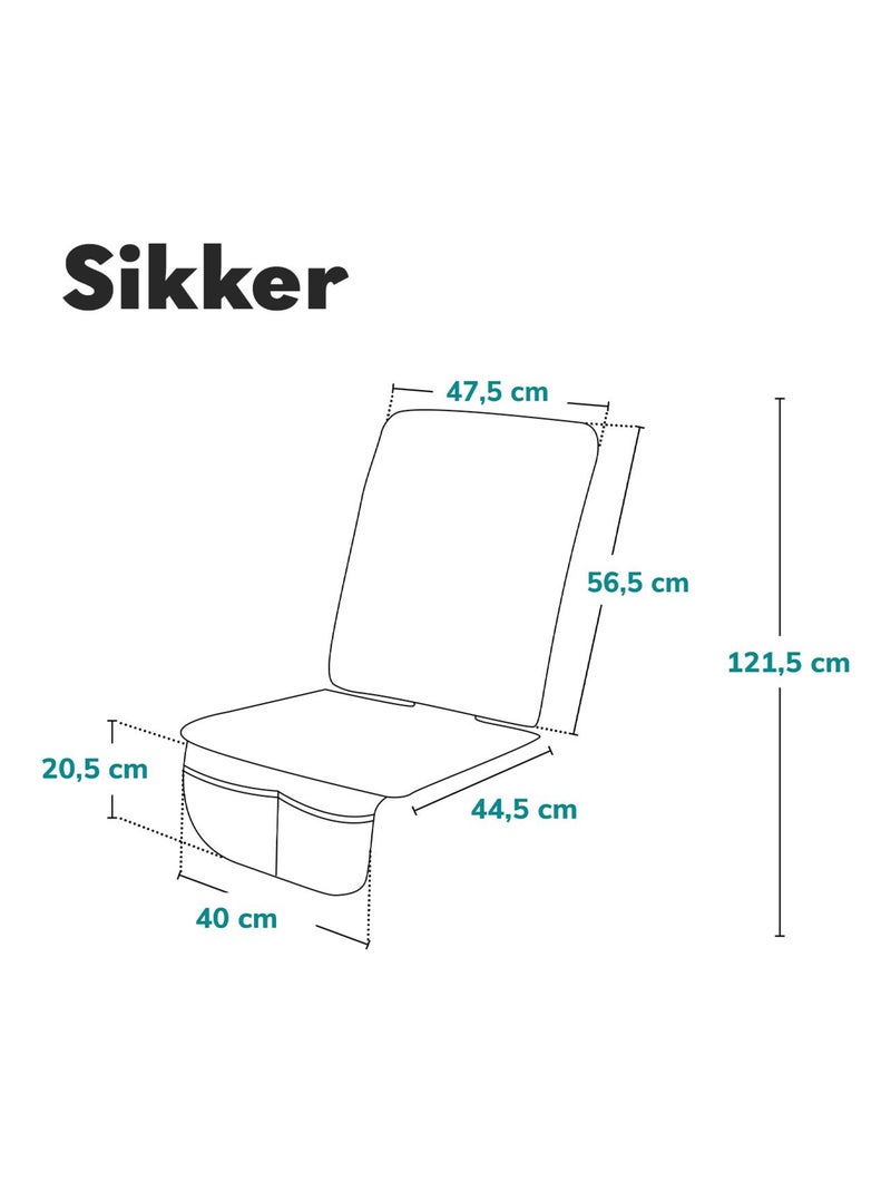 Tapis de Protection sous le siège auto LIONELO - Imperméable - Résistant aux Bosses - Isofix Noir - Kiabi