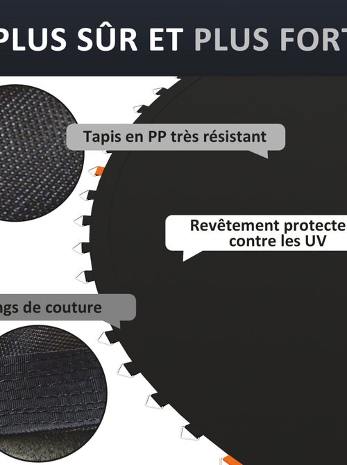 Tapis de rechange trampoline Ø 3,7 m ressorts 14 cm outil 72 crochets en V inclus - Kiabi