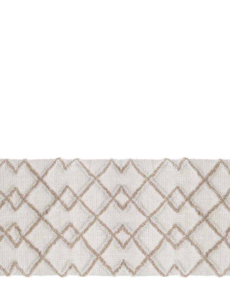 Tapis de salle de bain 50x120 Ethnique taupe coton Beige - Kiabi