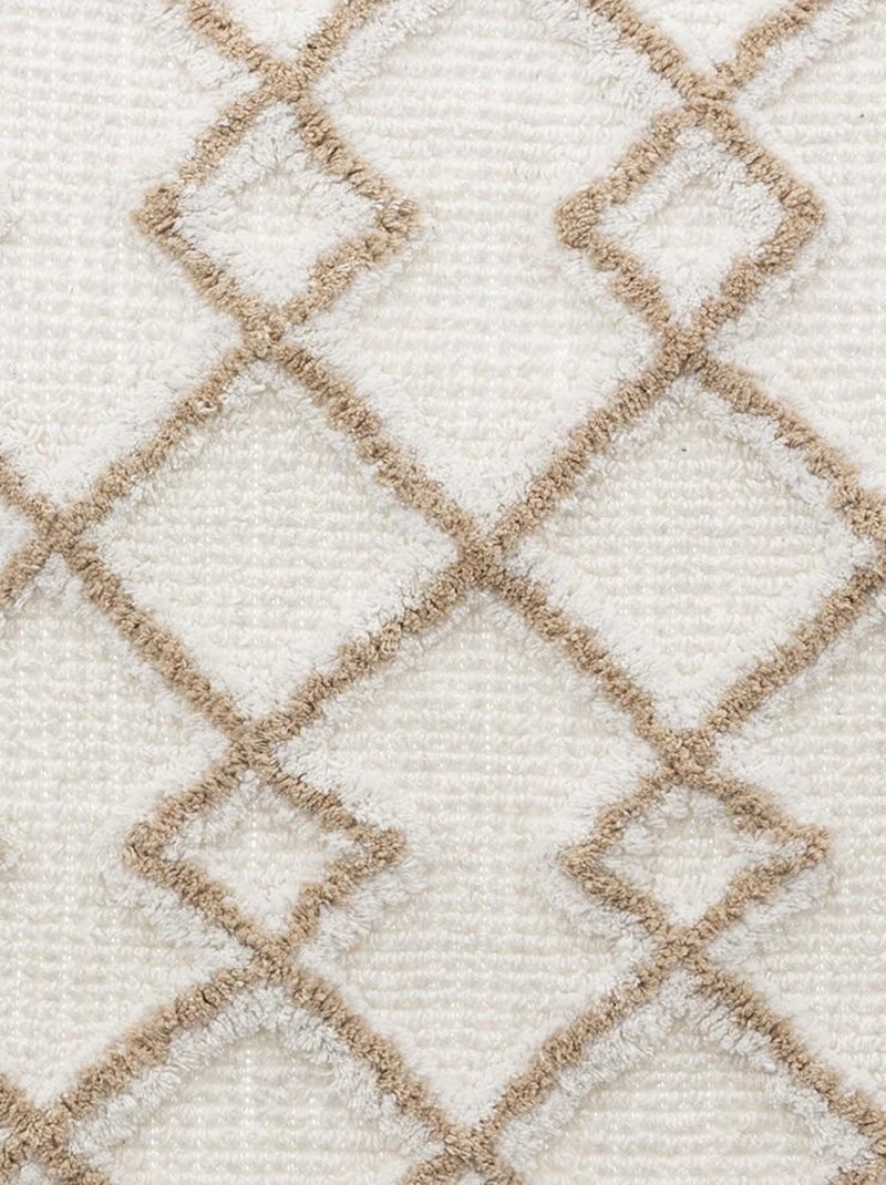 Tapis de salle de bain 50x120 Ethnique taupe coton Beige - Kiabi