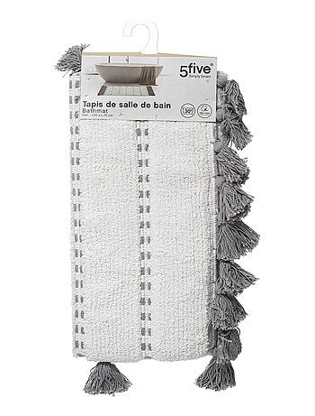 Tapis de salle de bain à pompons