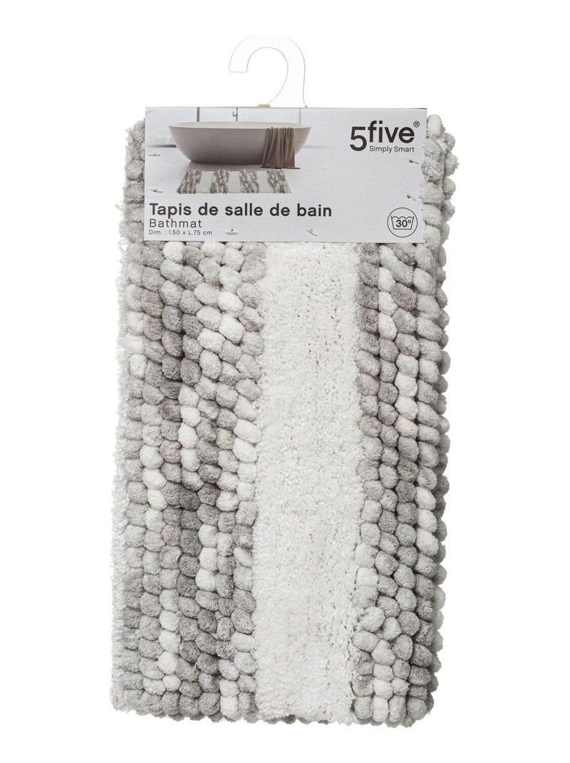 Tapis de salle de bain épais Gris - Kiabi