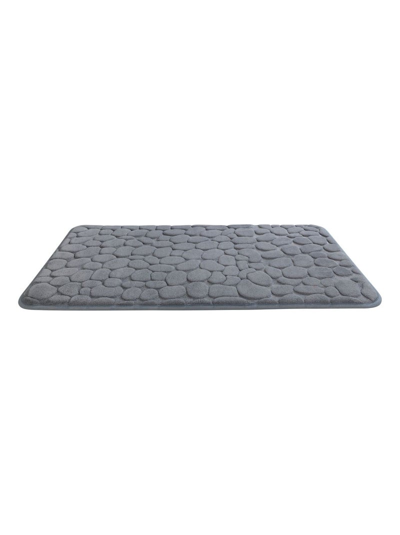 Tapis de salle de bain Pebbles - Mémoire de forme Gris - Kiabi