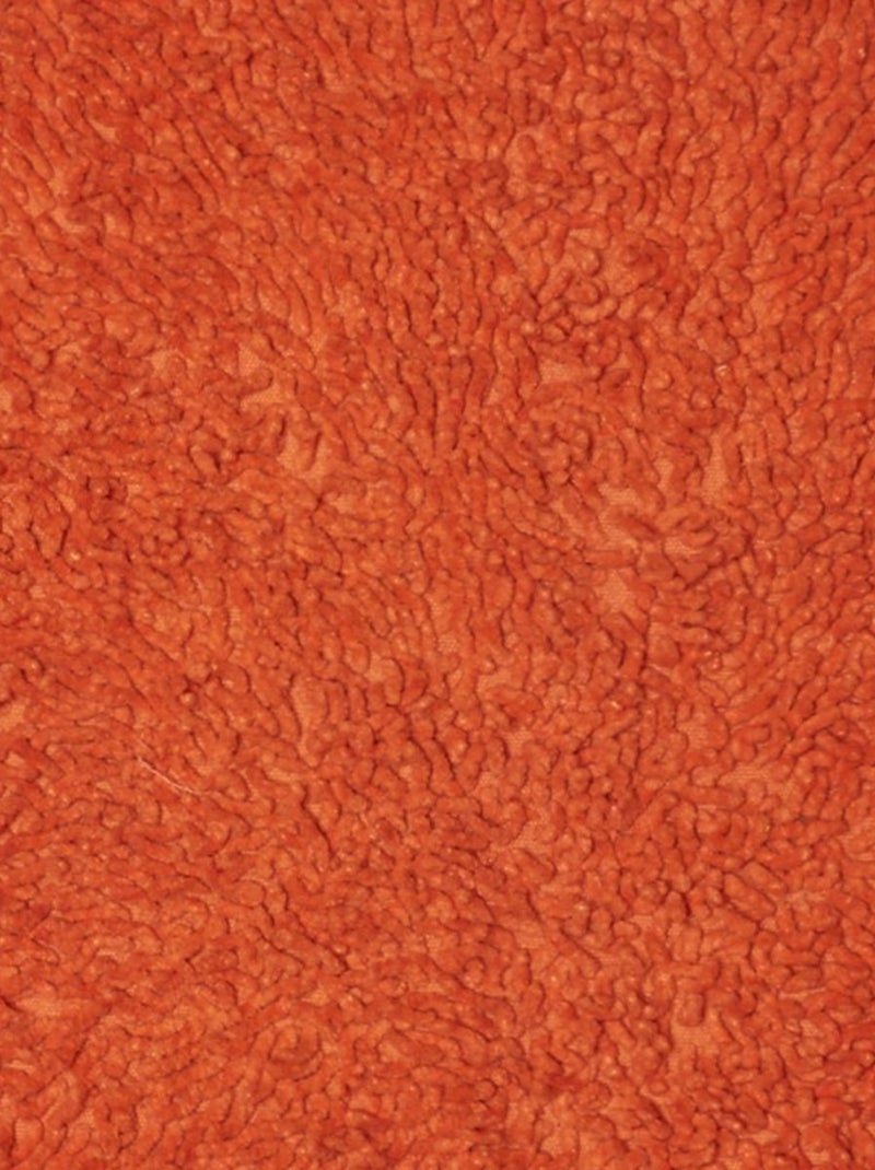 Tapis de salle de bain SPAGHETTI en coton Fait main Orange - Kiabi