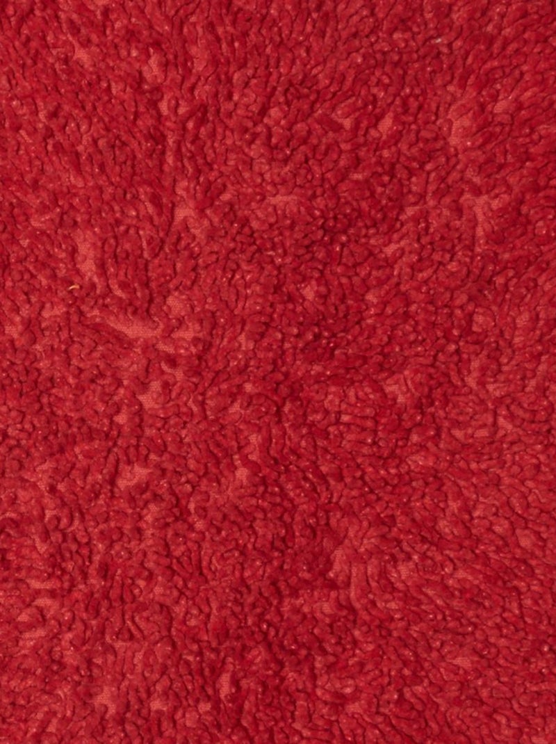 Tapis de salle de bain SPAGHETTI en coton Fait main Rouge - Kiabi
