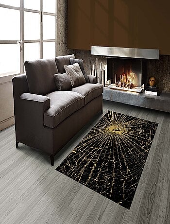 Tapis de salon 120x180 cm Polyester Eclat Black