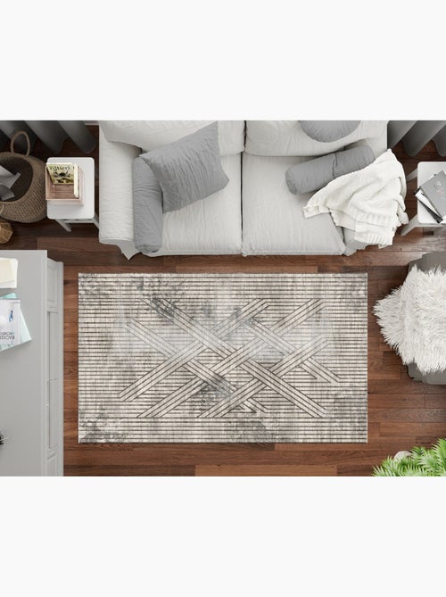 Tapis de salon 200x300 cm Polycoton Fisun Beige - Kiabi