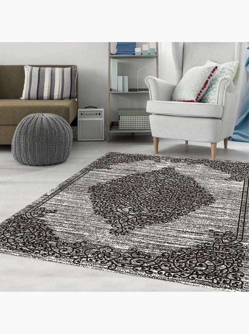 Tapis de salon 200x300 cm Polycoton Orient Gris - Kiabi