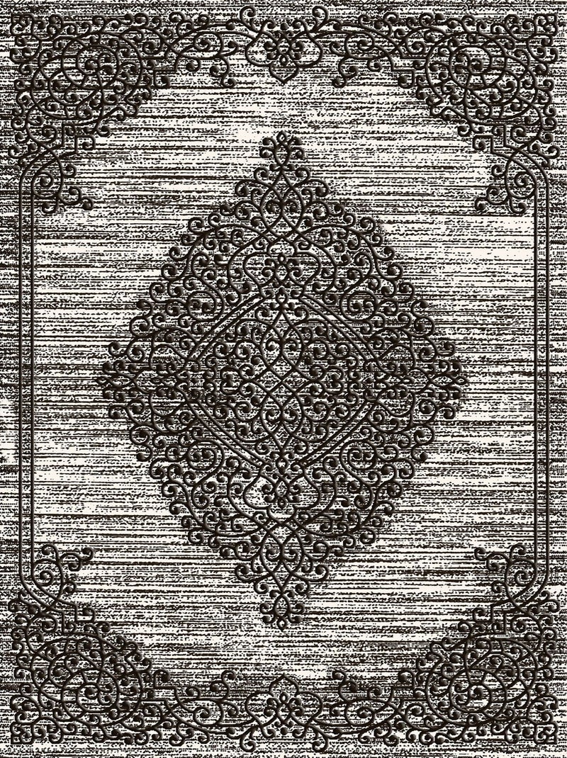 Tapis de salon 200x300 cm Polycoton Orient Gris Gris - Kiabi