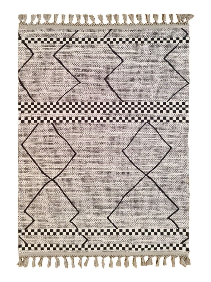 Tapis de salon 200x300 cm Polyester Berbere Asni Gris - Kiabi