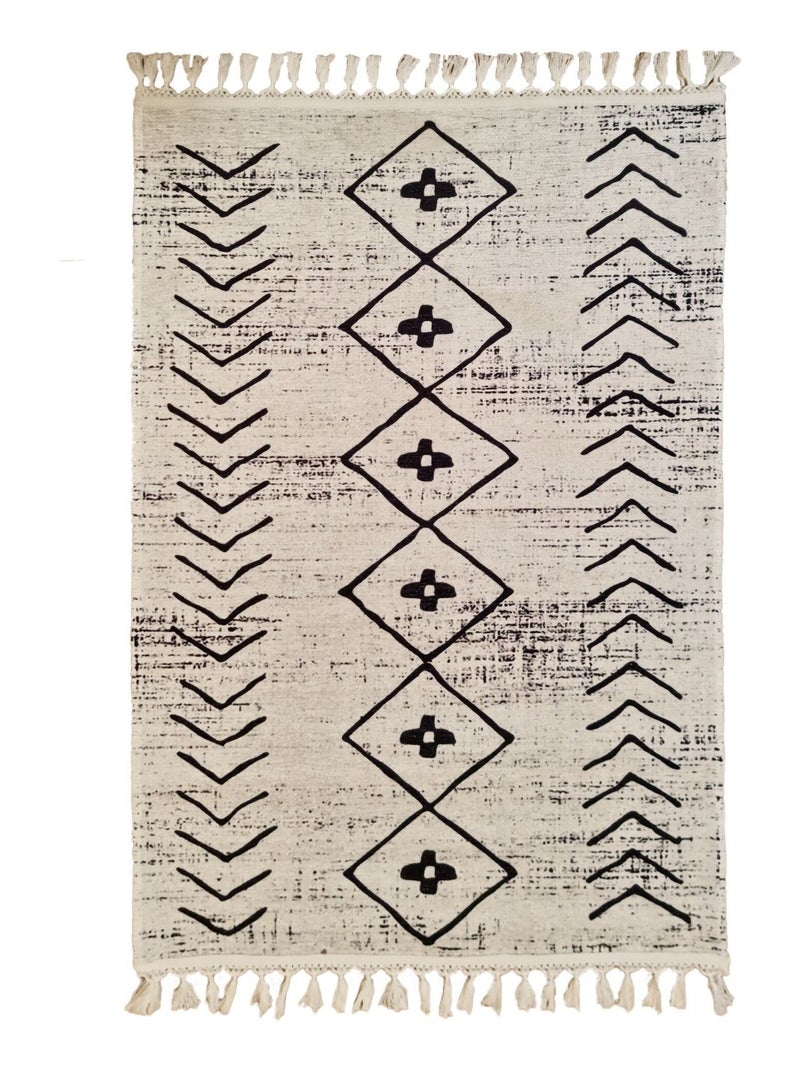 Tapis de salon 200x300 cm Polyester Berbere Assila Blanc - Kiabi