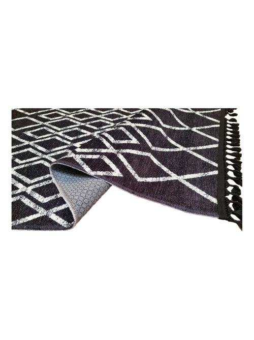 Tapis de salon 200x300 cm Polyester Berbere Fas Noir - Kiabi Tapis de salon 200x300 cm Polyester Berbere Fas Noir - Kiabi