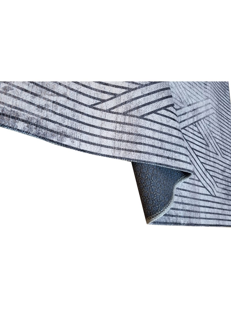 Tapis de salon 300x400 cm Polycoton Fisun Gris Gris - Kiabi
