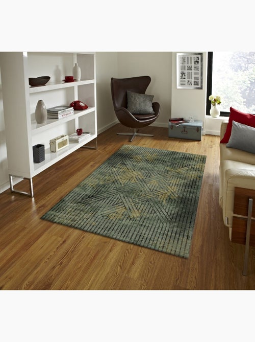 Tapis de salon 300x400 cm Polycoton Fisun Vert - Kiabi