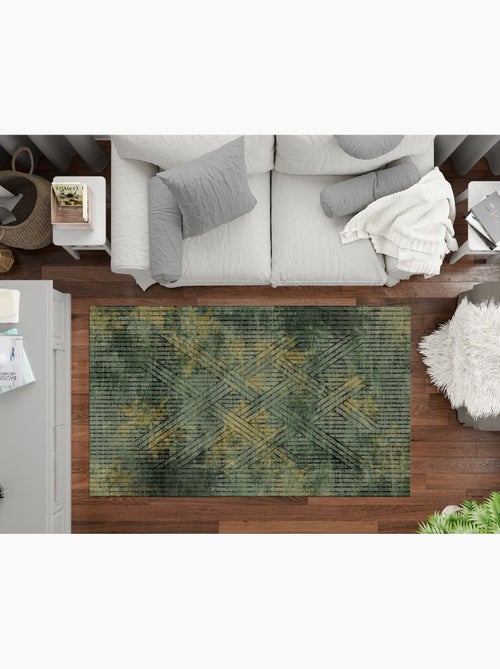 Tapis de salon 300x400 cm Polycoton Fisun Vert - Kiabi
