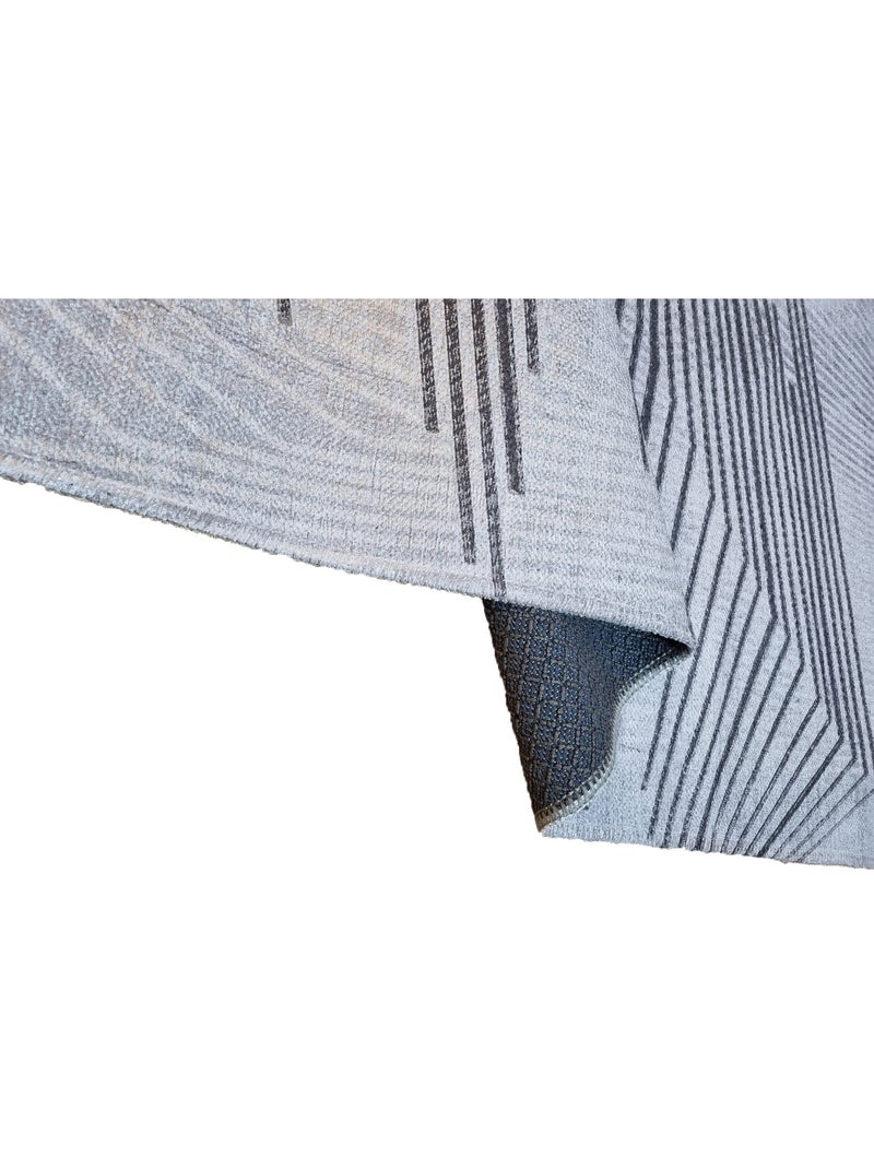 Tapis de salon 300x400 cm Polycoton Nour Gris Gris - Kiabi