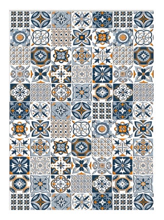 Tapis de salon 50x80 cm Polyester Tren Bleu