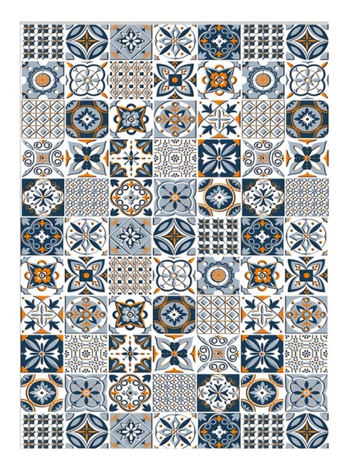 Tapis de salon 50x80 cm Polyester Tren Bleu - Kiabi