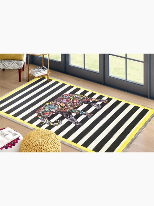 Tapis de salon 60x90 cm Polyester Gan Jaune - Kiabi