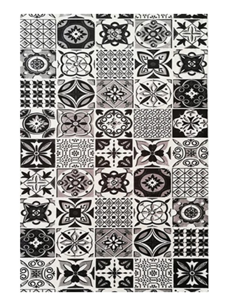 Tapis de salon 60x90 cm Polyester Tren Noir Noir - Kiabi