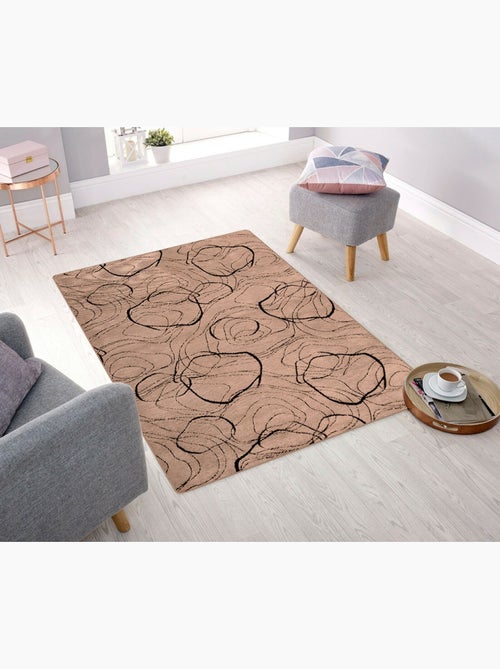 Tapis de salon 80x150 cm Polycoton Vera Beige - Kiabi
