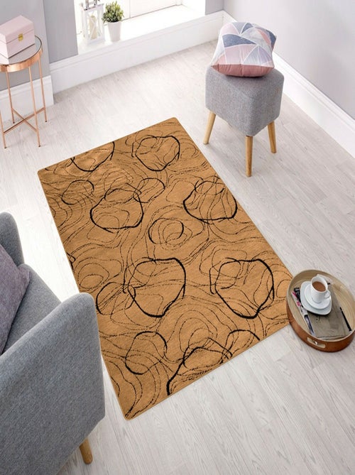 Tapis de salon 80x150 cm Polycoton Vera Marron - Kiabi