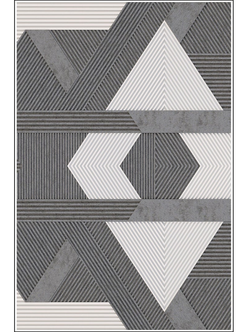 Tapis de salon 80x150 cm Polycoton Zino Gris Gris - Kiabi