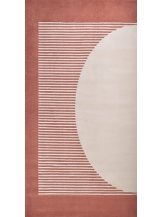 Tapis de salon à poils ras motif demi-cercle