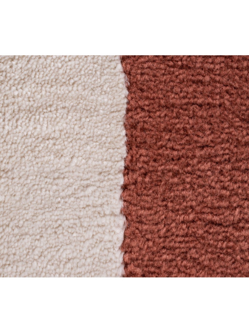 Tapis de salon à poils ras motif vague Marron - Kiabi