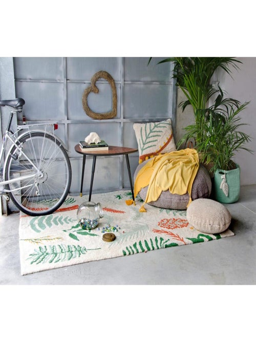Tapis de salon avec franges multicolore Botanic Plants Lorena Canals - Kiabi
