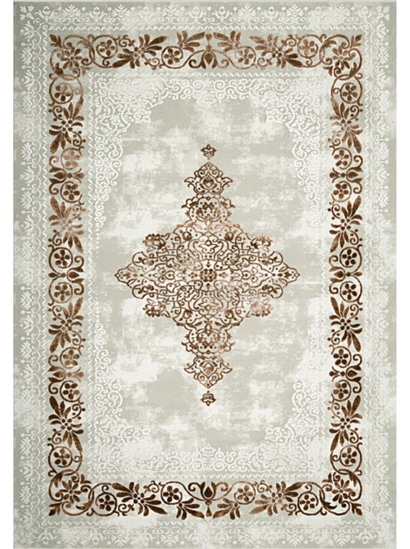Tapis de salon Baroque Beige - Kiabi