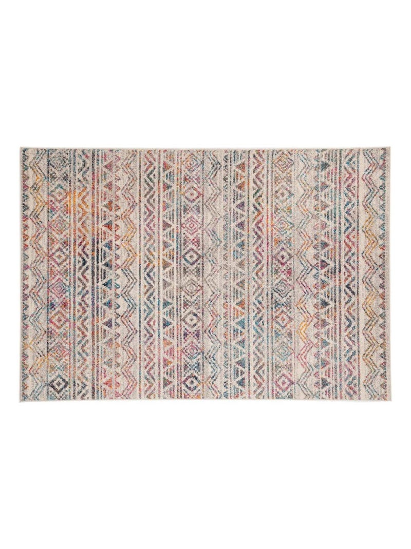 Tapis de salon berbère coloré rectangle ethnique Louth Multicolore - Kiabi