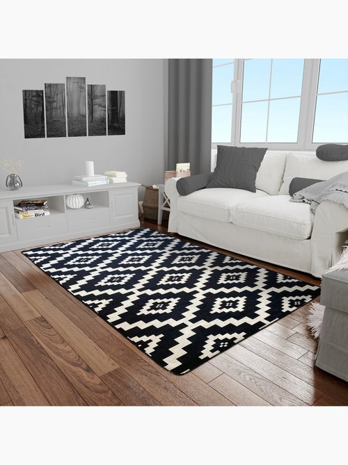 Tapis de salon Black&White - Kiabi
