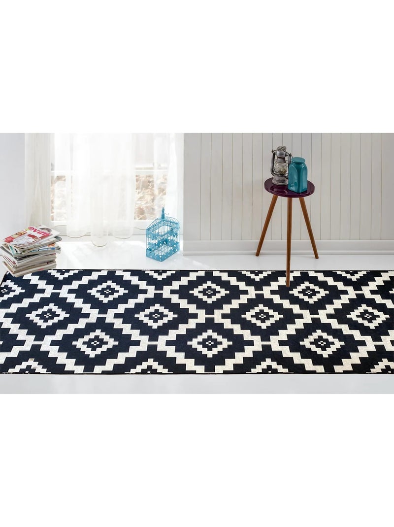 Tapis de salon Black&White Noir Noir - Kiabi