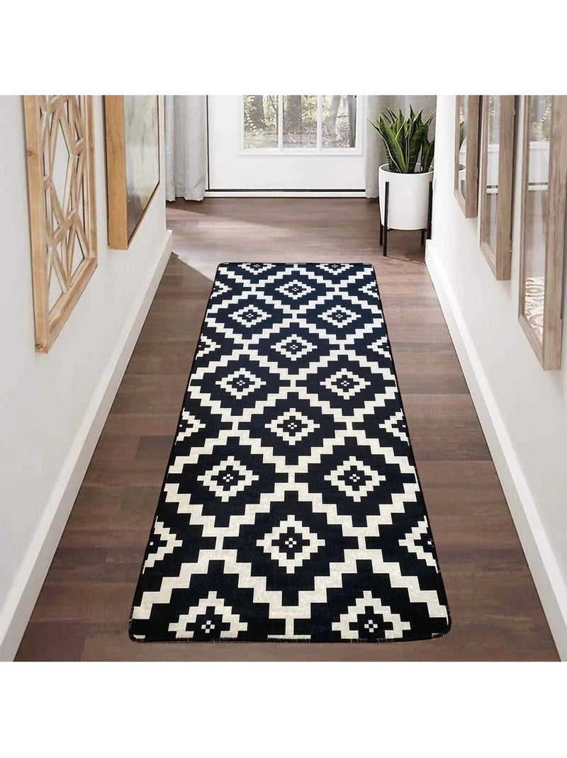 Tapis de salon Black&White Noir Noir - Kiabi