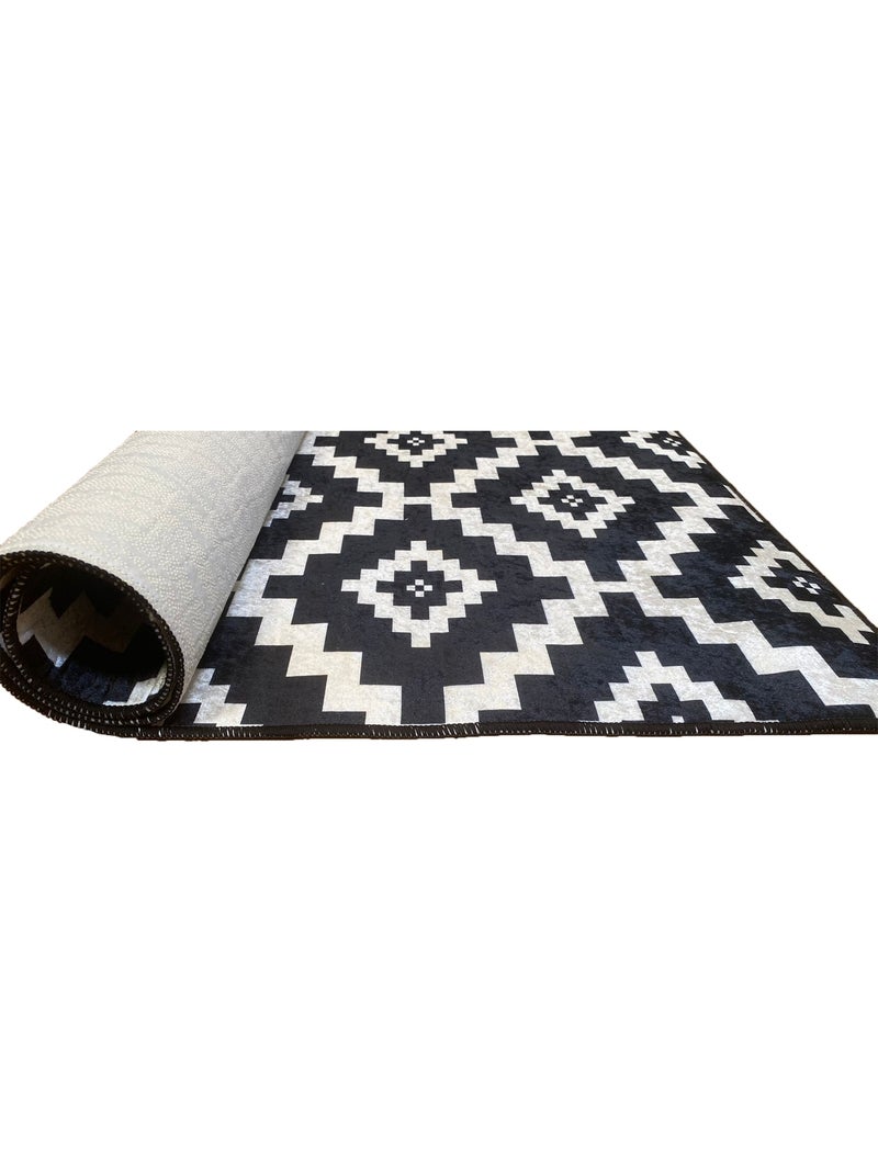 Tapis de salon Black&White Noir Noir - Kiabi