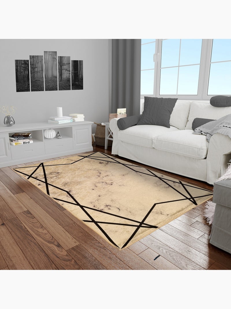 Tapis de salon Croisé Noir Noir - Kiabi