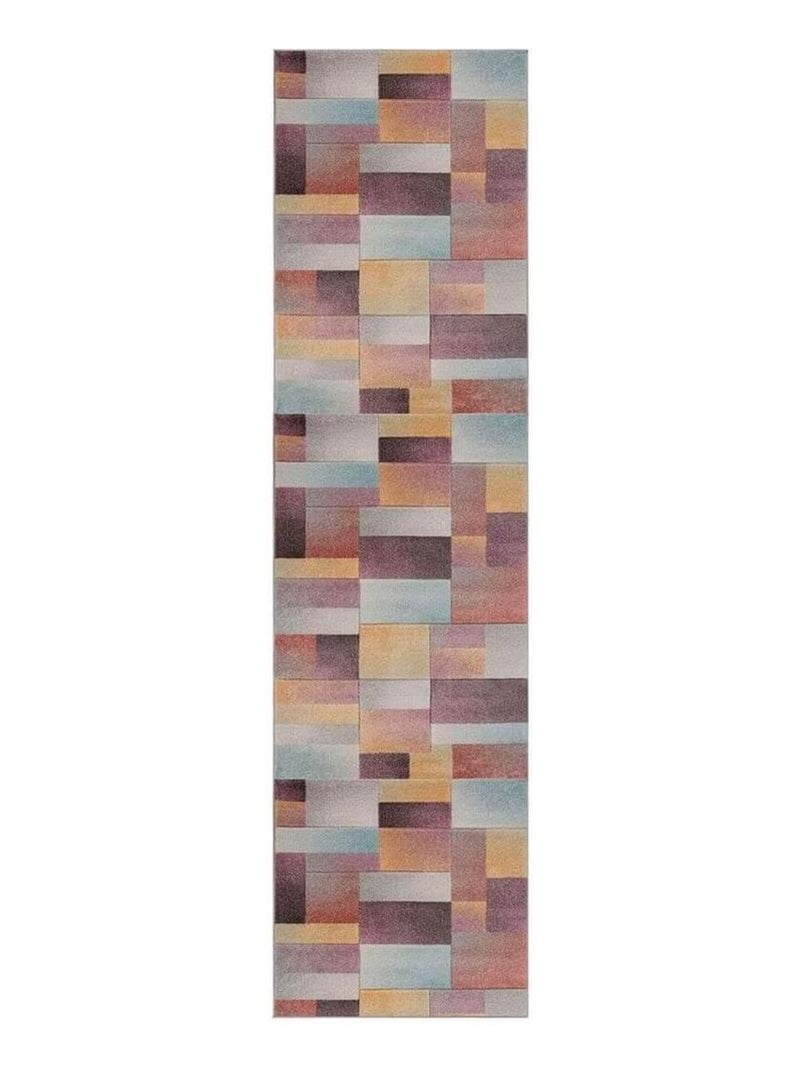 Tapis de salon design cubique multicolore Lilia Multicolore - Kiabi