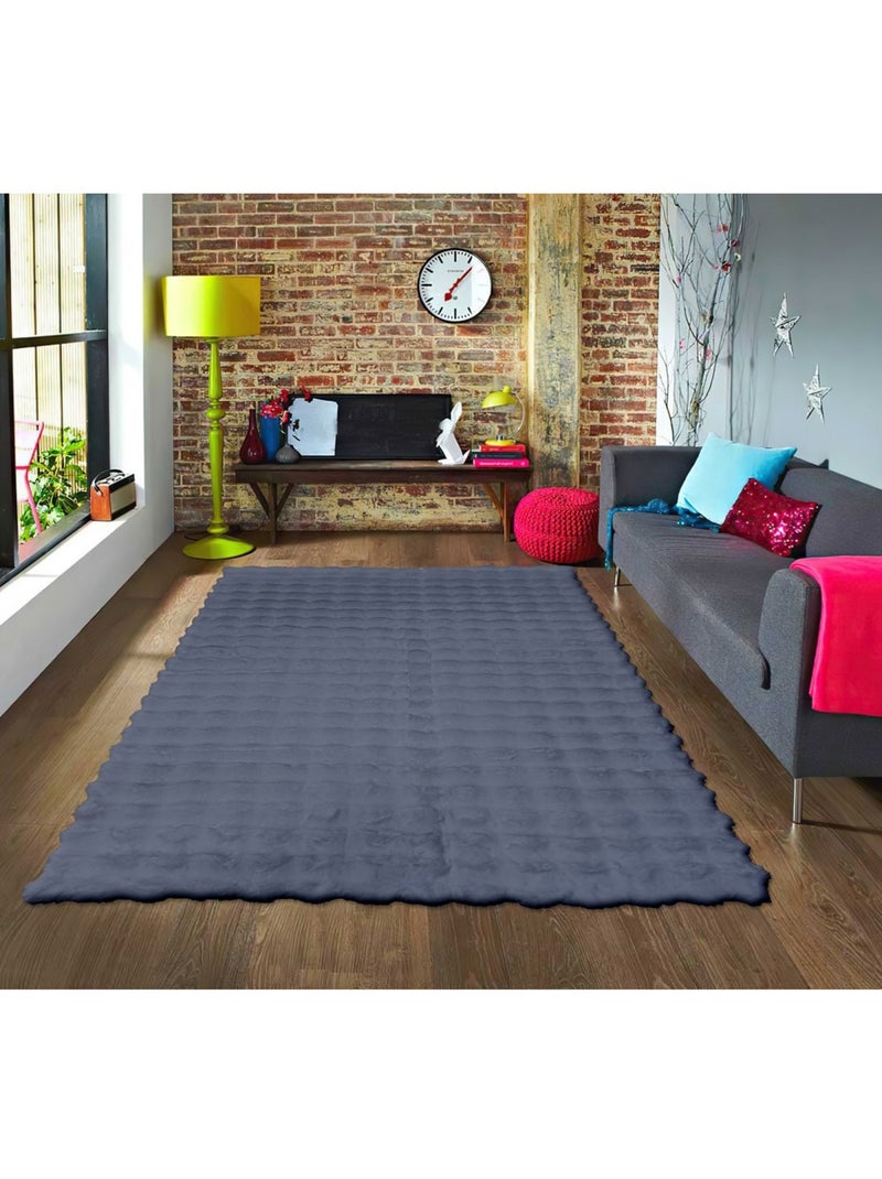 Tapis de salon Douceur TOSCANA gris anthracite - Kiabi