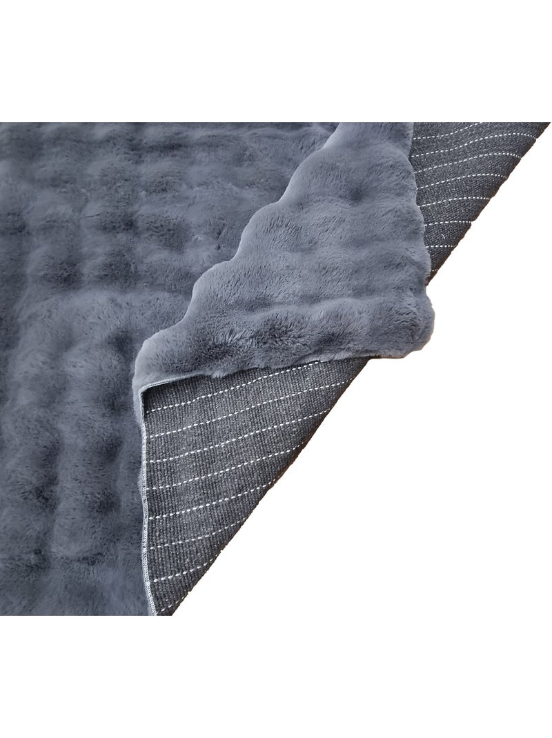 Tapis de salon Douceur TOSCANA gris anthracite - Kiabi