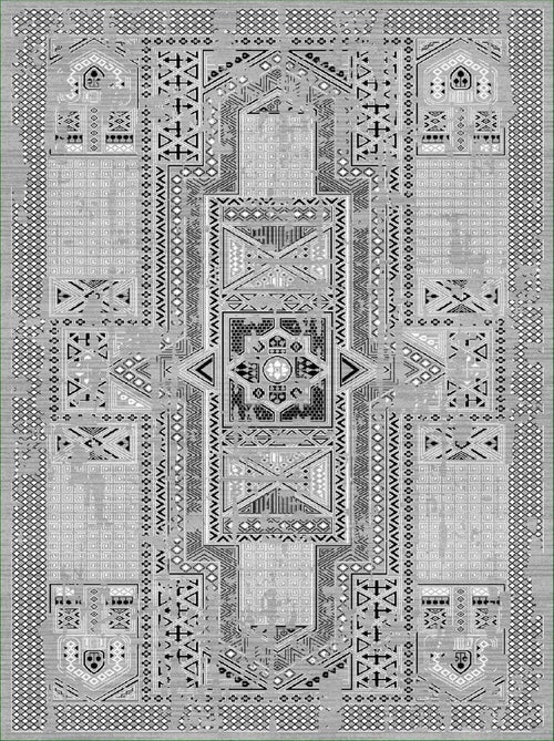 Tapis de salon EDFOU 200 x 300 cm - Gris - Mani Textile - Kiabi