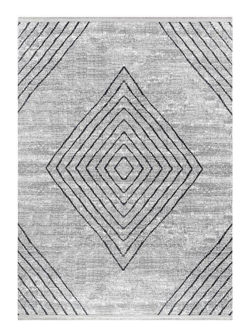 Tapis de salon ethnique à franges lavable en machine Tod - Kiabi