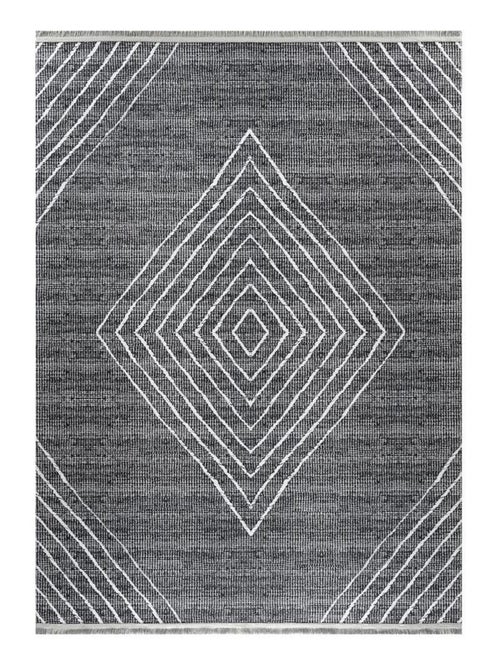 Tapis de salon ethnique à franges lavable en machine Tod - Kiabi